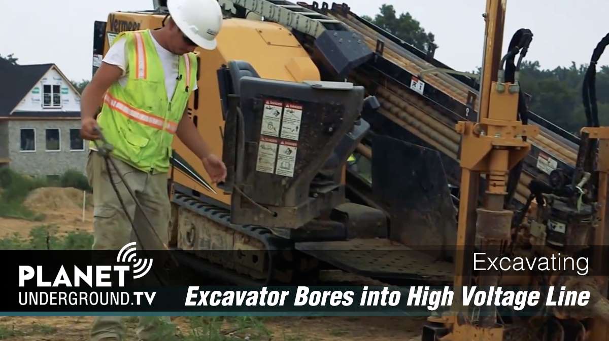 Excavator Bores into High Voltage Line