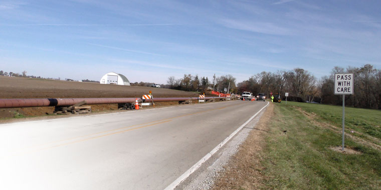 Nicor Gas, working alongside NPL Construction crews, replace aging gas pipes in Kankakee, IL.