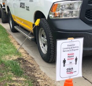 Locating and Marking signage for Alberta One-Call during COVID-19