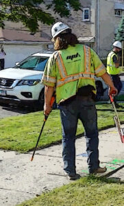 Woman locator at work
