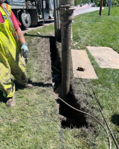 Slot trench close up
