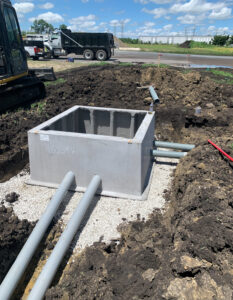 Splice box ready for backfill