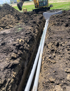 conduit in open cut section